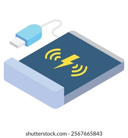 Wireless Charger isometric 3d, Vector EPS 10 for print, digital UI, UX kit, web, app for business, electronic, smart home, technology