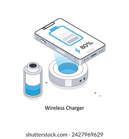 Wireless Charger isometric stock illustration. EPS File stock illustration