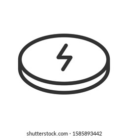 wireless charger, linear icon. Editable stroke