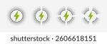 Wireless charger logo set with different waves. Fast wireless charging technology. Wireless charger sign with lightning and waves. Inductive dock station for charging different devices.