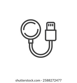 Wireless Charger Pad line icon. linear style sign for mobile concept and web design. Phone charger station outline vector icon. Symbol, logo illustration. Vector graphics