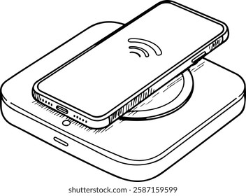 Wireless Charger Pad with a Phone Resting on Top