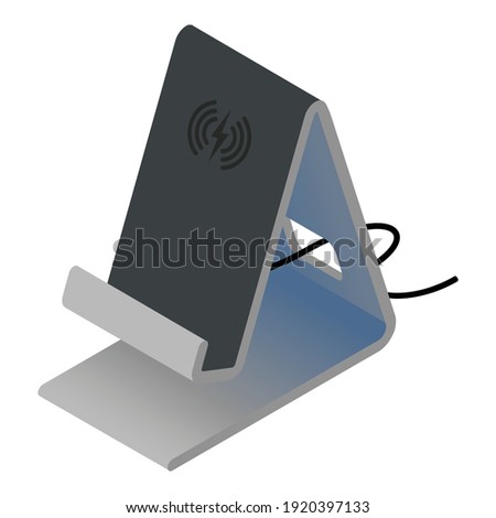 Wireless charger stand icon. Isometric of wireless charger stand vector icon for web design isolated on white background