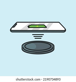 Wireless Charger Vector, cartoon vector. Icon, Logo, Design, Element, wireless charger with smart phone 