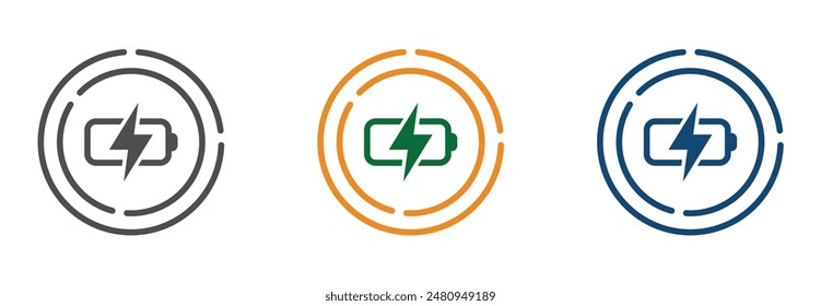 Wireless charger vector concepts. Wireless charging icons set. Phone charge flat icons collection