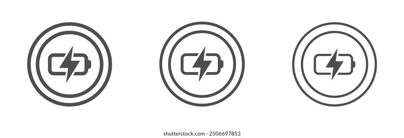 Conceptos de Vector de cargador inalámbrico. Conjunto de iconos de carga inalámbrica. Iconos del Recargo del teléfono