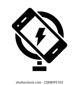 Wireless Charger Vector Glyph Icon For Personal And Commercial Use.
