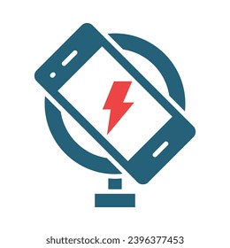 Wireless Charger Vector Glyph Two Color Icons For Personal And Commercial Use.
