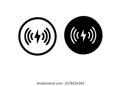 Wireless charger vector icons. Wireless charging icons. Phone charge simple vector signs set