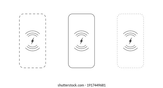 Wireless chargers icons. Wireless charger phone. Trendy flat wireless charging. Vector illustration