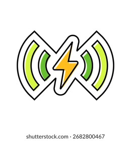 wireless charging color icon vector. wireless charging sign. isolated symbol illustration