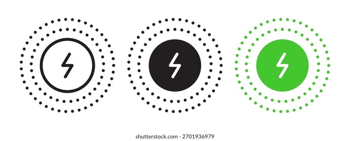 Wireless Charging and Electric Power Symbol Icons