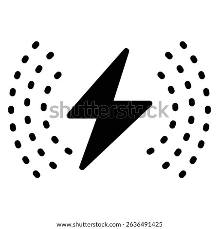 Wireless charging icon Flat outline fill black and white