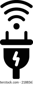 Wireless Charging Icon With Glyph Style, Futuristic Technology Sign And Symbol Isolated On White Background
