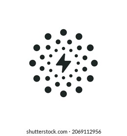 Wireless charging icon isolated of flat style design