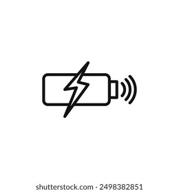 wireless charging icon isolated on white background