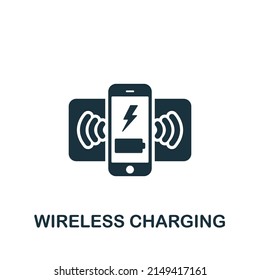 Wireless Charging icon. Monochrome simple Artificial Intelligence icon for templates, web design and infographics