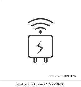 wireless charging icon outline. wireless charging icon vector design. isolated on white background