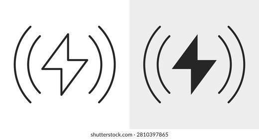 Wireless Charging Icon represents cable-free charging and modern mobile technology.