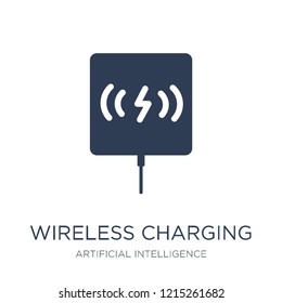 Wireless charging icon. Trendy flat vector Wireless charging icon on white background from Artificial Intelligence, Future Technology collection, vector illustration can be use for web and mobile,