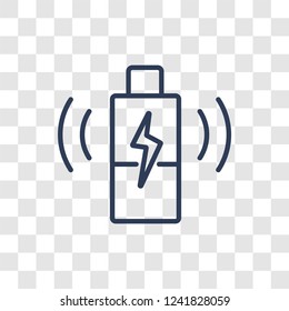 Wireless charging icon. Trendy linear Wireless charging logo concept on transparent background from Artificial Intellegence and Future Technology collection