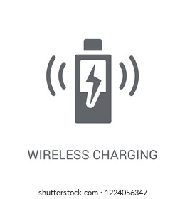 Wireless charging icon. Trendy Wireless charging logo concept on white background from Artificial Intelligence collection. Suitable for use on web apps, mobile apps and print media.