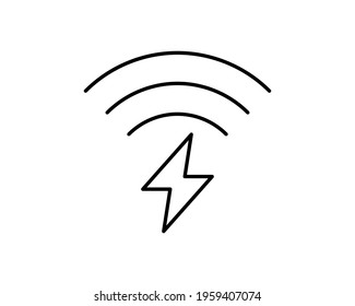 wireless charging icon. Trendy modern flat linear vector wireless charging icon on white background from thin line Artificial Intelligence, Future Technology collection, outline vector illustration.