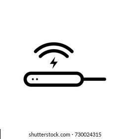 Wireless Charging Icon Vector In Outline Style From Side View