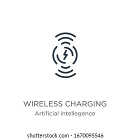 Wireless charging icon vector. Trendy flat wireless charging icon from artificial intellegence and future technology collection isolated on white background. Vector illustration can be used for web 