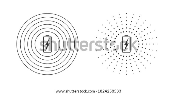 Wireless charging icons. Wireless charging
icon concept. Variations of wireless charging icons for web and
animation. Vector
illustration