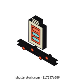 Wireless charging isometric left top view 3D icon
