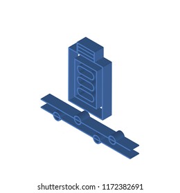 Wireless charging isometric left top view 3D icon
