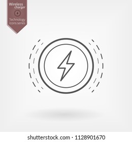 Wireless charging line icon