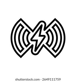 wireless charging line icon vector. wireless charging sign. isolated contour symbol black illustration