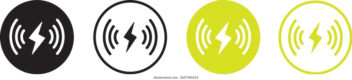 Conjunto de ícones de linha de carregamento sem fio. Carregando ícones de multi estilo, carregador de smartphone, bateria, carregador, vetor de carga de bateria,
