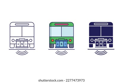 Wireless charging line and solid vector icons