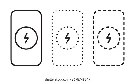 Wireless charging location icons. Wireless charging