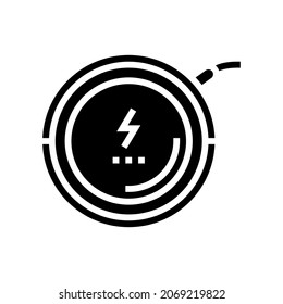 wireless charging pad glyph icon vector. wireless charging pad sign. isolated contour symbol black illustration