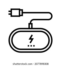 wireless charging pad line icon vector. wireless charging pad sign. isolated contour symbol black illustration