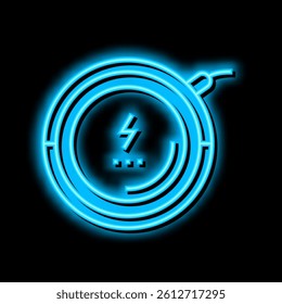 wireless charging pad neon light sign vector. wireless charging pad illustration