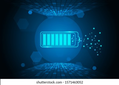 Wireless charging of the smartphone battery. Future concept. The progress of charging the battery of the phone. illustration. vector
