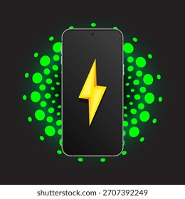 Wireless charging of the smartphone battery. Future concept vector