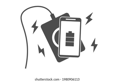 Wireless charging of smartphones. Vector illustration.