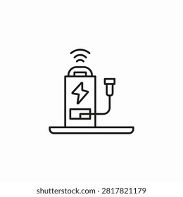 wireless charging station icon sign vector