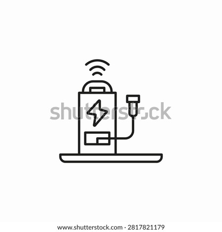 wireless charging station icon sign vector