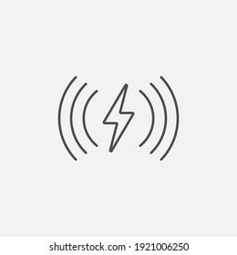 Wireless charging thin line pictogram vector icon
