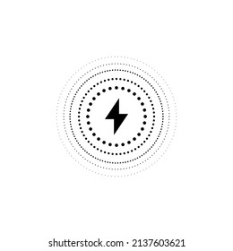 Wireless charging thunderbolt vector icon