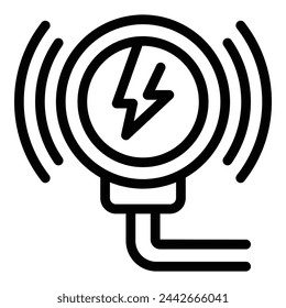 Wireless charging transfer icon outline vector. Cordless power energy. Smart innovative technology