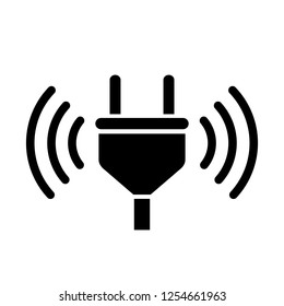 Wireless charging vector icon on white background