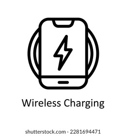 Wireless Charging Vector    outline Icons. Simple stock illustration stock